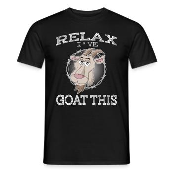 "Relax I've goat this" funny hilarious tee design - Men's T-Shirt - black - Front - AI Model Male 178 light (178cm)