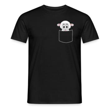 Schaf in Brusttasche - Männer T-Shirt - Schwarz - Vorne - AI Model Male 178 light (178cm)
