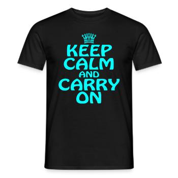 "Keep Calm Carry On" für chillige und coole Personen - Männer T-Shirt - Schwarz - Vorne - AI Model Male 178 light (178cm)