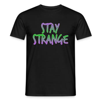 "Stay Strange" mit diesem farbenfrohen und extravaganten - Männer T-Shirt - Schwarz - Vorne - AI Model Male 178 light (178cm)