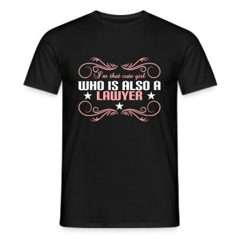 "Ich bin das niedliche Mädchen, das auch ein - Männer T-Shirt - Schwarz - Vorne - AI Model Male 178 light (178cm)