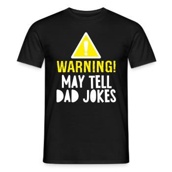 AVERTISSEMENT PEUT DIRE DAD JOKES - T-shirt homme - noir - Devant - AI Model Male 178 light (178cm)