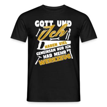Gott und Werkzeug Heimwerker - Männer T-Shirt - Schwarz - Vorne - AI Model Male 178 light (178cm)