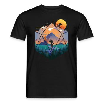 Rollenspiel Brettspiel Board Game Drache Schloss W - Männer T-Shirt - Schwarz - Vorne - AI Model Male 178 light (178cm)