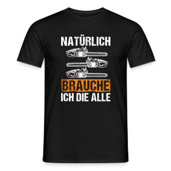 Kettensäge Sägespäne Motorsäge Holz Lustiger Spruc - Männer T-Shirt - Schwarz - Vorne - AI Model Male 178 light (178cm)