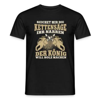 Kettensäge Sägespäne Motorsäge Holz Lustiger Spruc - Männer T-Shirt - Schwarz - Vorne - AI Model Male 178 light (178cm)