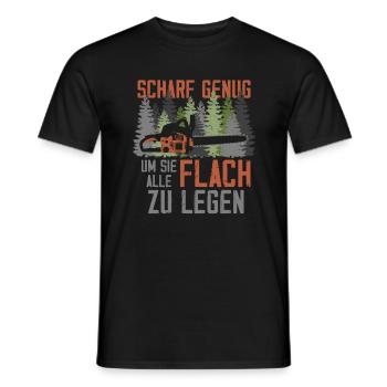 Kettensäge Sägespäne Motorsäge Holz Lustiger Spruc - Männer T-Shirt - Schwarz - Vorne - AI Model Male 178 light (178cm)