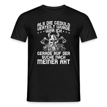 Wikinger Axt Holz hacken Viking Lustiger Spruch - Männer T-Shirt - Schwarz - Vorne - AI Model Male 178 light (178cm)