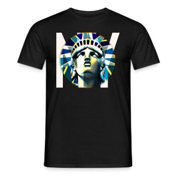 New York Freiheitsstatue - Männer T-Shirt - Schwarz - Vorne - AI Model Male 178 light (178cm)