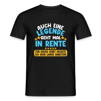 Auch Eine Legende Geht Mal In Rente Geschenk - Männer T-Shirt - Schwarz - Vorne - AI Model Male 178 light (178cm)