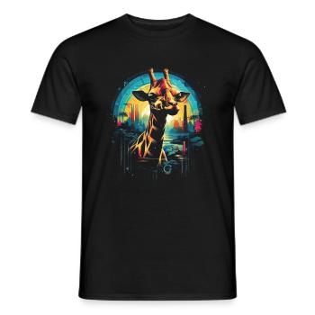 Giraffe, Animal, Wildlife - Men's T-Shirt - black - Front - AI Model Male 178 light (178cm)