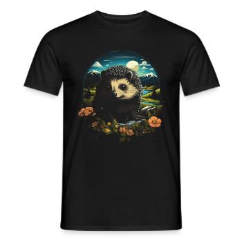 Hedgehog Animal - Men's T-Shirt - black - Front - AI Model Male 178 light (178cm)