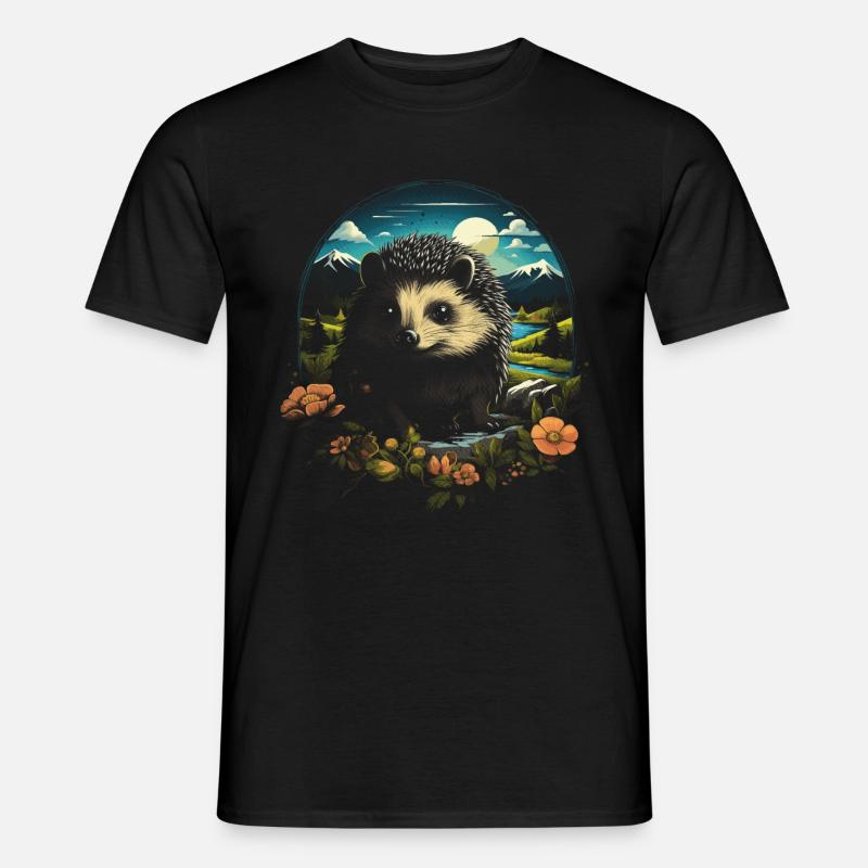 Igel Tier - Männer T-Shirt - Schwarz