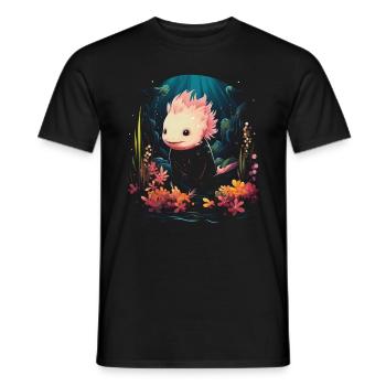 Mignon Axolotl Lover Artwork - T-shirt homme - noir - Devant - AI Model Male 178 light (178cm)