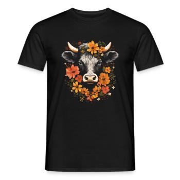 Fleurs mignonnes Fermier d’animaux de la ferme - T-shirt homme - noir - Devant - AI Model Male 178 light (178cm)