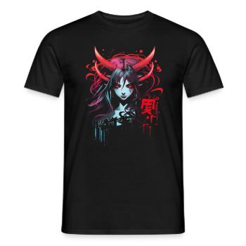 Anime Goth Girl Japanese Aesthetic Grunge Horror - Men's T-Shirt - black - Front - AI Model Male 178 light (178cm)
