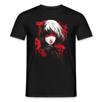Anime Goth Girl Aesthetic Dark Pastel Edgy Man - Men's T-Shirt - black - Front - AI Model Male 178 light (178cm)