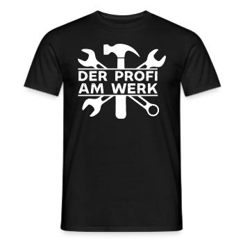 Der Profi ist am Werk lustige Handwerker Sprüche - Männer T-Shirt - Schwarz - Vorne - AI Model Male 178 light (178cm)