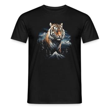 Tiger, Nature, Animals - Men's T-Shirt - black - Front - AI Model Male 178 light (178cm)