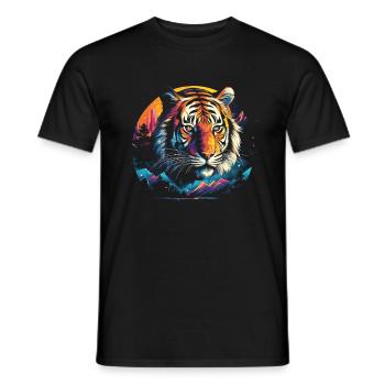Majestic Tiger Wilderness Wild Powerful - Men's T-Shirt - black - Front - AI Model Male 178 light (178cm)
