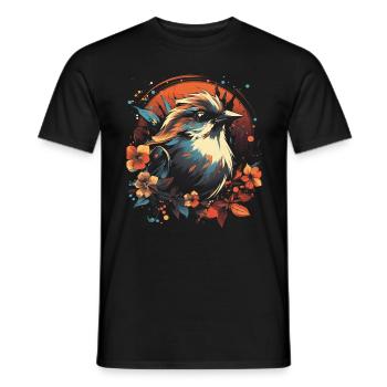 Sperling Majestätisch Tier Tropisch - Männer T-Shirt - Schwarz - Vorne - AI Model Male 178 light (178cm)