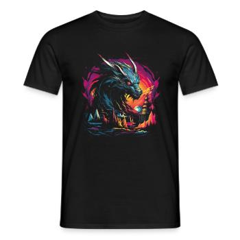 Dragon Role Playing Game Dragon - Men's T-Shirt - black - Front - AI Model Male 178 light (178cm)