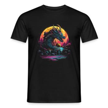 Dragon Role Playing Game Dragon - Men's T-Shirt - black - Front - AI Model Male 178 light (178cm)