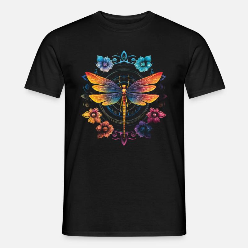 Mandala Chakra Libelle - Männer T-Shirt - Schwarz