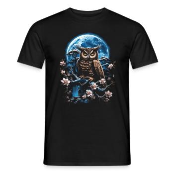 Eule Fantasie Japanisch Mythologie Magisch - Männer T-Shirt - Schwarz - Vorne - AI Model Male 178 light (178cm)