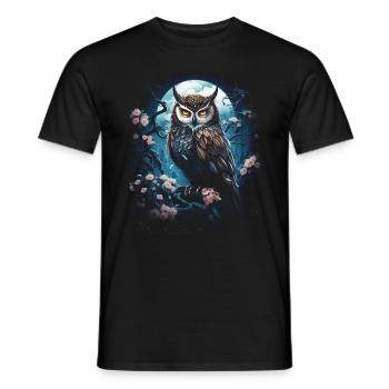 Eule Fantasie Japanisch Mythologie Magisch - Männer T-Shirt - Schwarz - Vorne - AI Model Male 178 light (178cm)