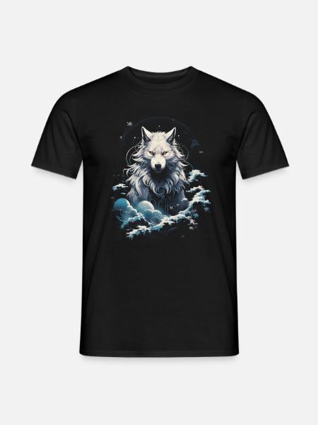 Wolf Japanisch Japanische Kunst Anime Traditionell - Männer T-Shirt - Schwarz