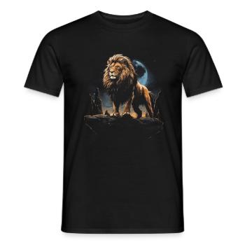 Löwe Afrika Safari Dschungel Stolz Majestätisch - Männer T-Shirt - Schwarz - Vorne - AI Model Male 178 light (178cm)