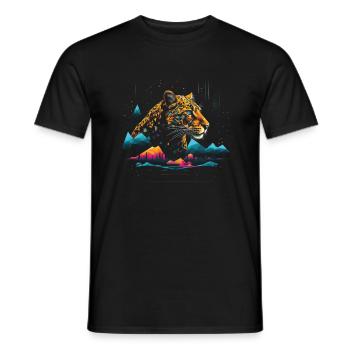 Leopard Animal - Men's T-Shirt - black - Front - AI Model Male 178 light (178cm)