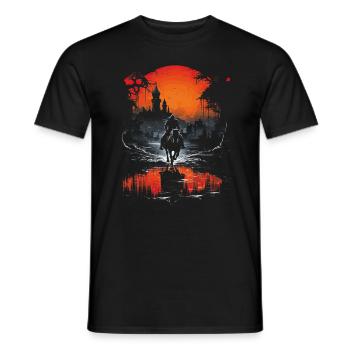 Knight Castle Knight sur Horse Knight Jeu de rôle - T-shirt homme - noir - Devant - AI Model Male 178 light (178cm)