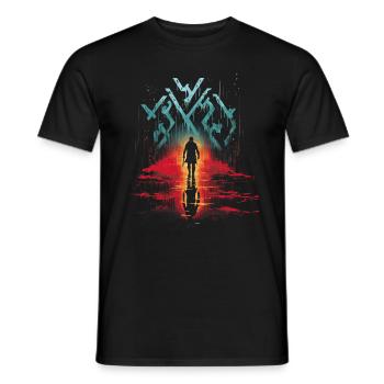 Viking Silhouette Scandinavia Viking - Men's T-Shirt - black - Front - AI Model Male 178 light (178cm)