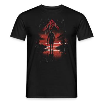 Viking Silhouette Scandinavia Viking - Men's T-Shirt - black - Front - AI Model Male 178 light (178cm)