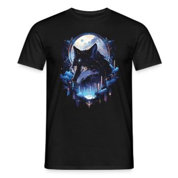 Majestätischer Wolf Wölfe - Männer T-Shirt - Schwarz - Vorne - AI Model Male 178 light (178cm)