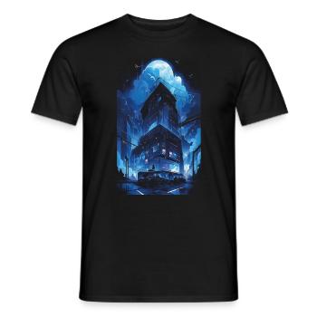 Cyberpunk Manga Kyoto Glitch - T-shirt homme - noir - Devant - AI Model Male 178 light (178cm)