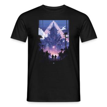 Cyberpunk Manga Kyoto Glitch - T-shirt homme - noir - Devant - AI Model Male 178 light (178cm)
