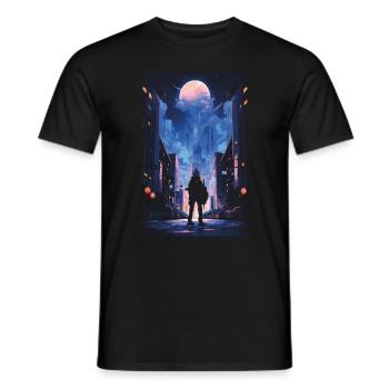 Cyberpunk Manga Kyoto Glitch - T-shirt homme - noir - Devant - AI Model Male 178 light (178cm)