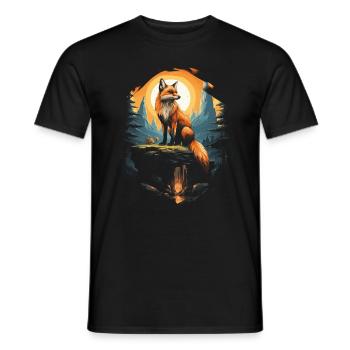 Fox Landscape Fox Lovers - Men's T-Shirt - black - Front - AI Model Male 178 light (178cm)