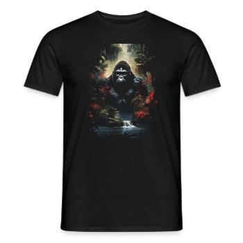 Gorilla, Wilderness, Primate, Nature, Monkey - Men's T-Shirt - black - Front - AI Model Male 178 light (178cm)