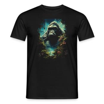Gorilla Kunstwerk Natur Tier - Männer T-Shirt - Schwarz - Vorne - AI Model Male 178 light (178cm)