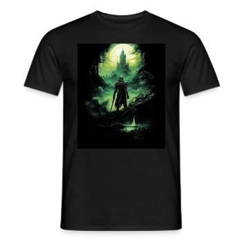 Fantasy Chevalier Château Magie Conte de Fées Mythique Gothique - T-shirt homme - noir - Devant - AI Model Male 178 light (178cm)