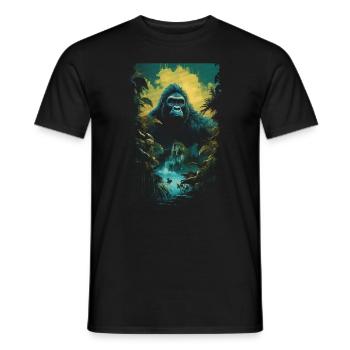 Gorilla Kunstwerk Natur Tier - Männer T-Shirt - Schwarz - Vorne - AI Model Male 178 light (178cm)