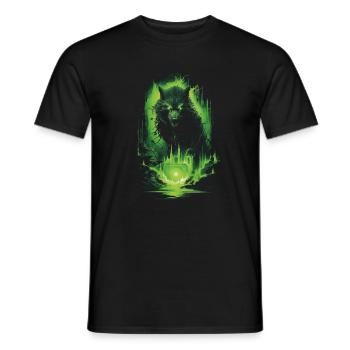 Fantasy Loup Loup-Garou Horreur Épée Surnaturel - T-shirt homme - noir - Devant - AI Model Male 178 light (178cm)