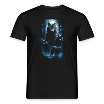 Dunkle Kunst Wolf Wald Mythisch - Männer T-Shirt - Schwarz - Vorne - AI Model Male 178 light (178cm)