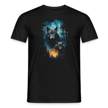 Fantasy Wolf Magic Pack Mysterious - Men's T-Shirt - black - Front - AI Model Male 178 light (178cm)
