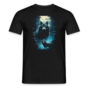 Fantasy Wolf Magic Pack Mysterious - Men's T-Shirt - black - Front - AI Model Male 178 light (178cm)