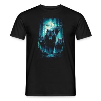 Fantasy Wolf Magic Pack Mysterious - Men's T-Shirt - black - Front - AI Model Male 178 light (178cm)